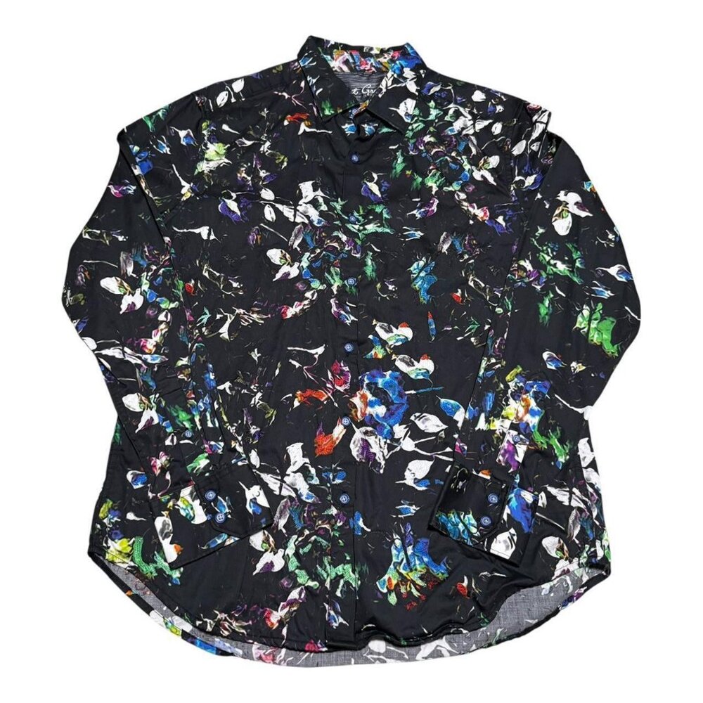 Robert Graham Lilly Valley Embroidered Classic Fit Button Down Shirt Adult Large